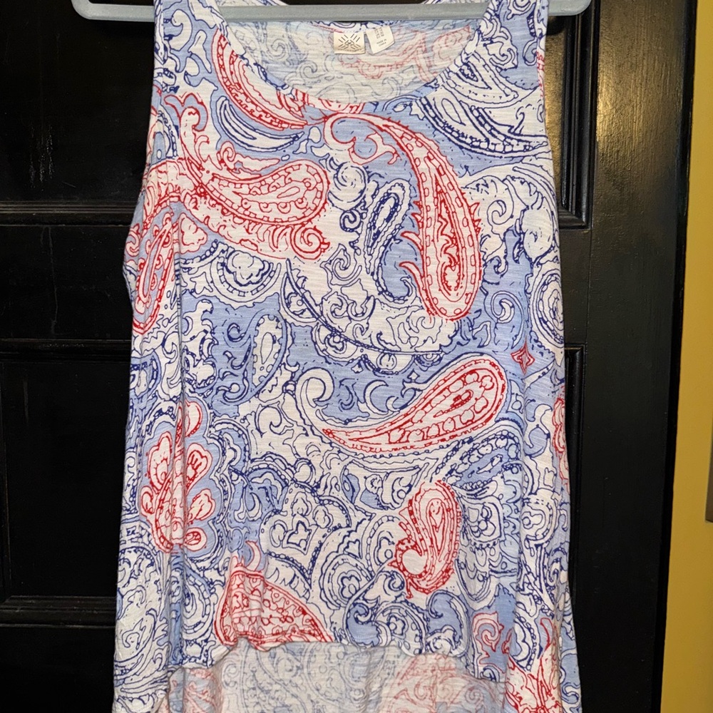 Artisan Ny Pink and Blue Paisley Tank Top